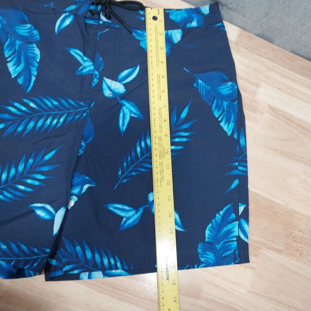 28 Palms Mens‎ Swim Trunks Tropical Palm Print Board Shorts 34 Blue Aqua